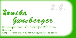 monika gunsberger business card